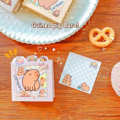 70Sayfa Mini Taşınabilir Defter Yaratıcı Günlük Not Kağıdı Karikatür Sevimli Kapibara Yapışkan Not Okul Malzemeleri Kawaii Kırtasiye