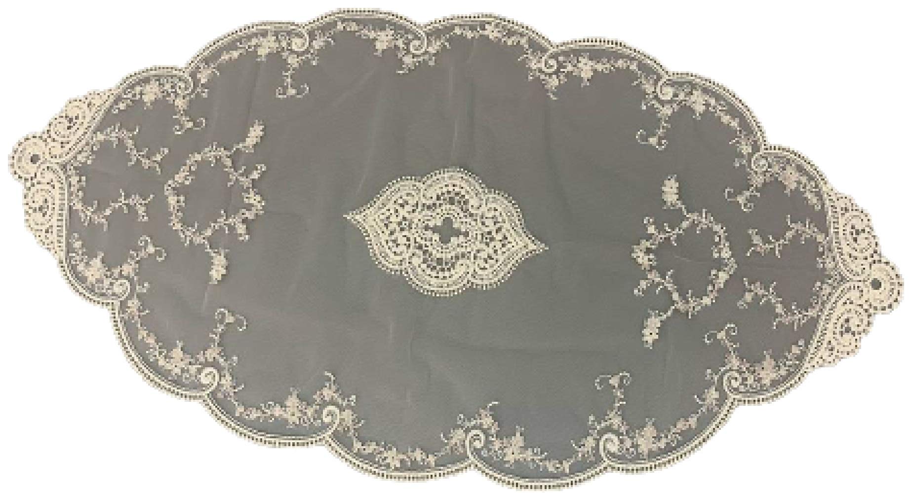 Элегантная Французская Кружевная Скатерть-Центр для Стола, Бежевая, 50x90см, Салфетка-Скатерть, 12502TC