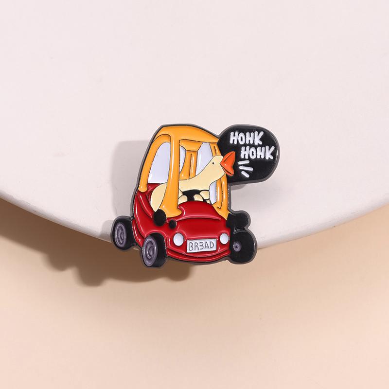 Honk Honk Gans Auto Emaille Anstecknadeln Benutzerdefinierte Broschen Reversabzeichen Cartoon Tier Lustiger Schmuck Geschenk für Kinder Freunde