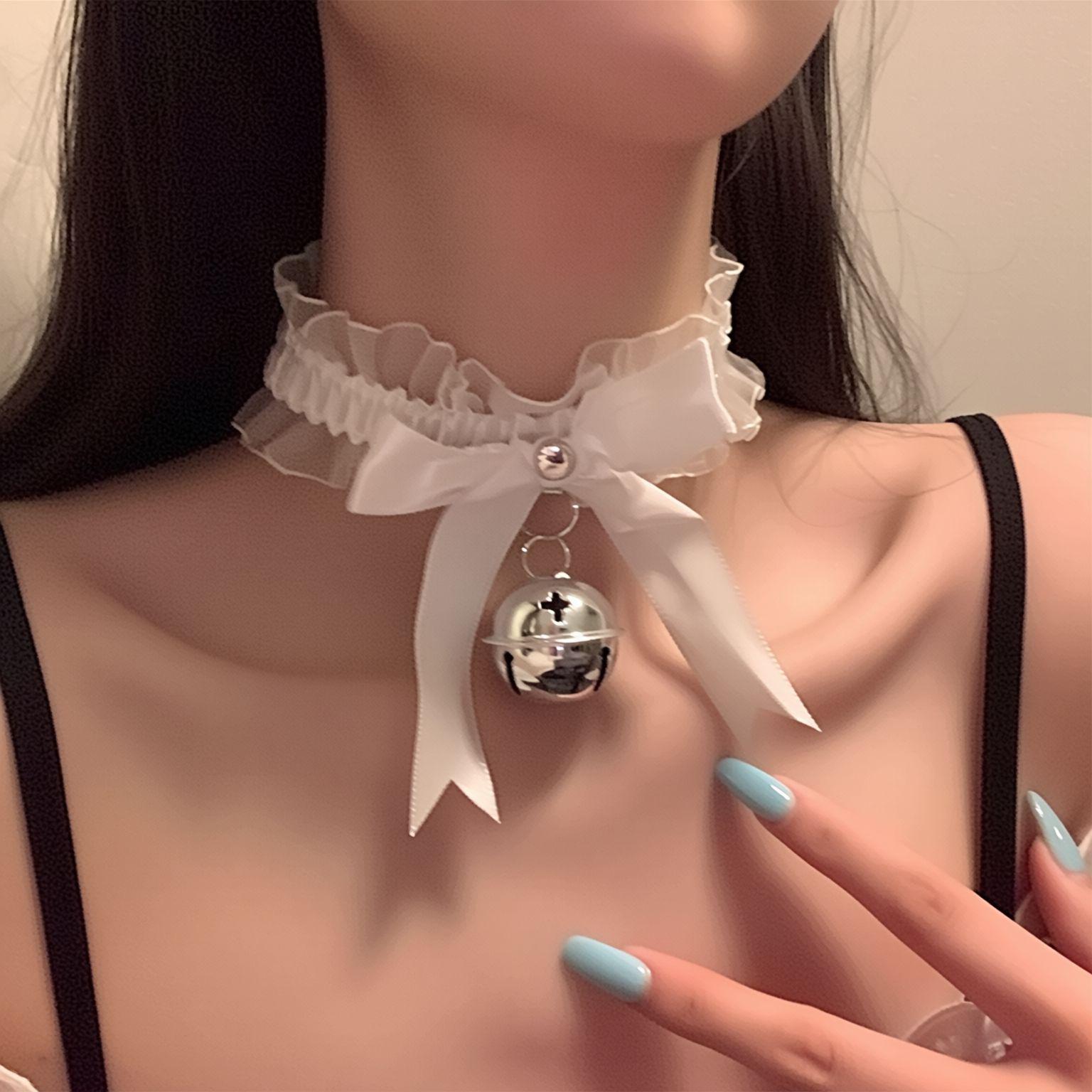 

Кружевной чокер Pure Desire с колокольчиком: Сексуальный аксессуар для женского белья - Рождественское искушение чокер One Size белый