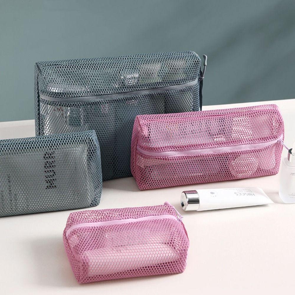 Transparent Mesh Makeup Bag Lipstick Bag Storage Toiletry Bag Portable Mesh Cosmetic Bag Outdoor