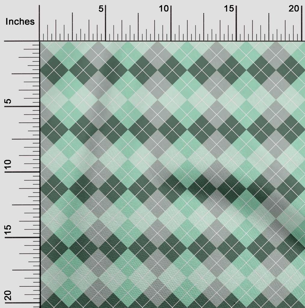 oneOone Cotton Flex Bright Red Fabric Argyle Check Dress Material Fabric Print Fabric By The Yard 40 Inches