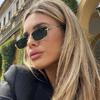 Modische kleine quadratische Sonnenbrille für Damen mit kleinem Rahmen aus Metall, quadratisch, für Damen, Luxusmarke, Halbrahmen, rechteckige Sonnenbrille