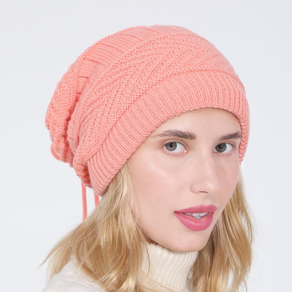 Fashion Women Stretchy Knitted Skullies Beanies Hat Solid Snood Scarf Warm Beanie for Womem Autumn Winter Female Beanie Cap