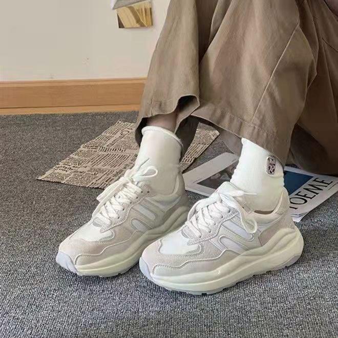 Khaki retro dad shoes women's 2025 autumn and winter new rubber soft-soled muffin platform women's casual sports shoes