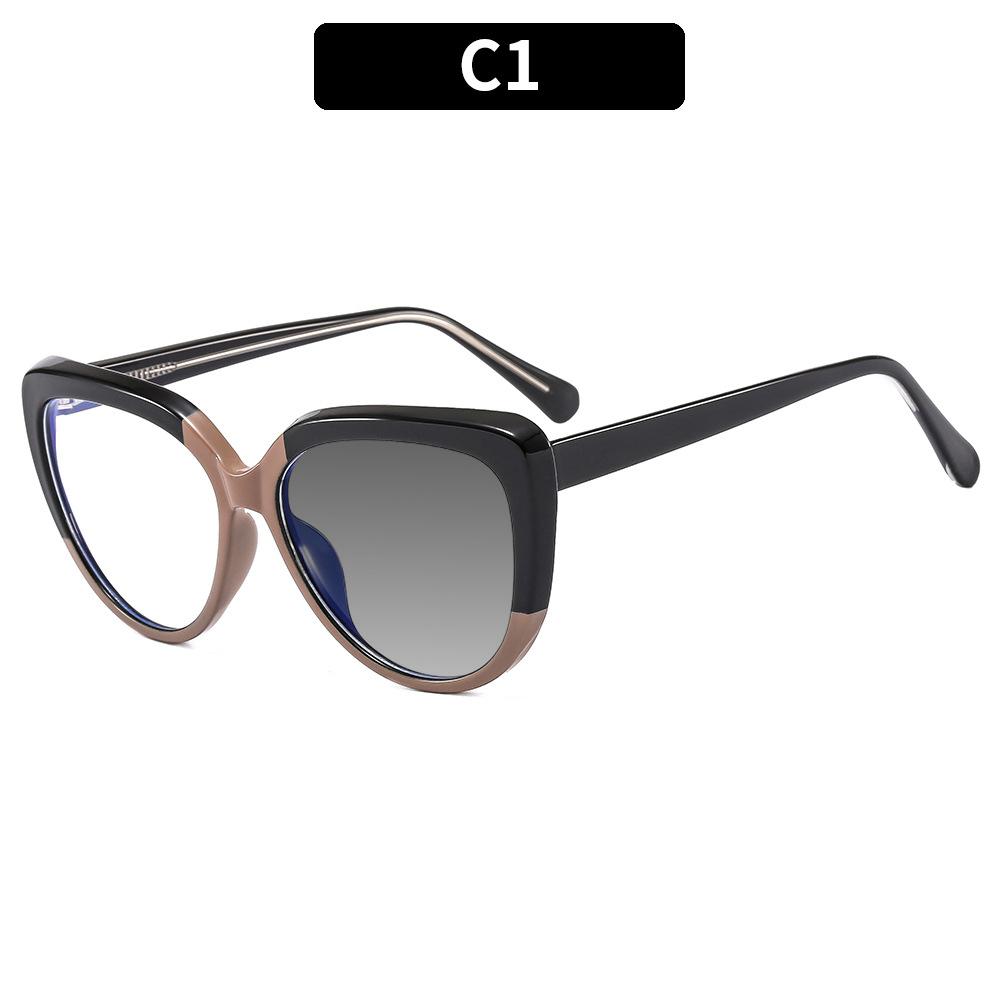 New Core Insert Cat Eye Ladies Frame Anti Blue Light Photochromic Prescription Reading Glasses