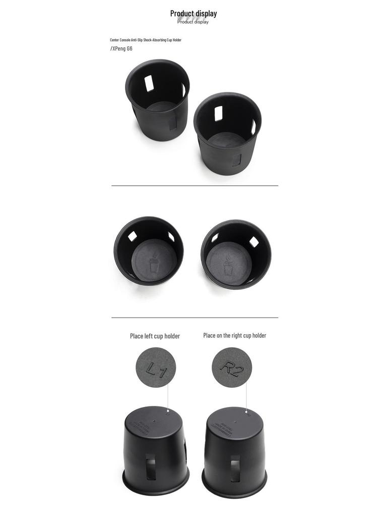 Compatible 23-24 XPeng G6 Center Console Cup Holder Anti-Slip Car Interior Decoration Cover.