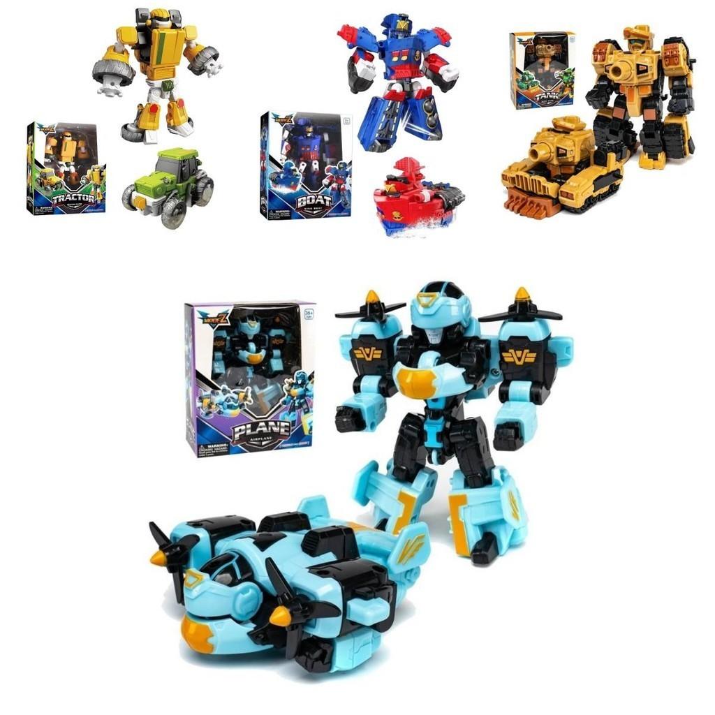 Transforming Car Robot Mech Action Figure Toy Cartoon Collectible With Puzzle Assembly Plastic Material