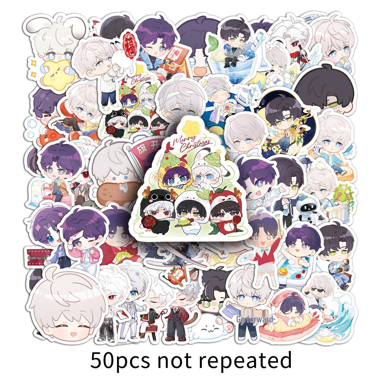 50pcs 3D Love & Space Graffiti Stickers, Mobile & Tablet Decor