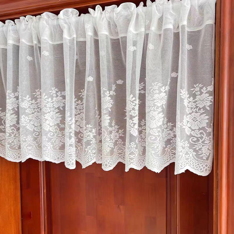 

Белая кружевная ткань для штор, основовязаная сетчатая штора, занавеска для окна + шкафа, готовое изделие 200Cm * 70cm * one piece