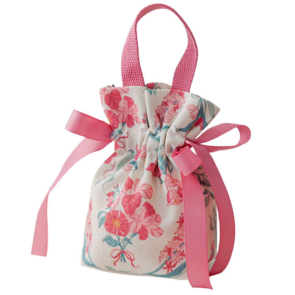 Elegant Florals Print Candy Storage Bag for Bridals Showers Birthday Parties and Holiday Celebration Sturdy Canvas