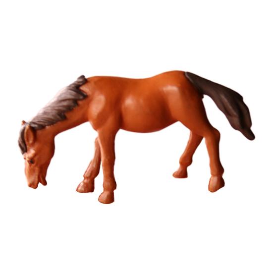 

Micro Landscape Ornaments Realistic Horse Miniature Waterproof Small Horse Figurine for Moss Gardens Fish Tanks Desk Decor коричневый