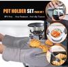 Heat Resistant Silicone Oven Mitts With Hot Pads Potholders Set and Mini Oven Gloves for Kitchen Baking Cooking