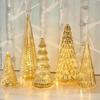 Christmas Trees with Lights 5 Pieces Acrylic LED Small Home Decor LED Light Up Christmas Tree for Outdoor Desk Table Fireplace
