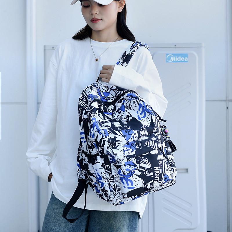 Fashionable Middle School Student Backpack Nylon Lightweight School Bag With Padded Shoulder Straps For Teens
