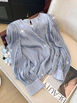 2026 Spring Luxe Patchwork Beaded Plus Size Shirt