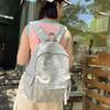 Schoolbag Smudged PU Leather Soft Leather Backpack Women's Niche Design Short-trip Backpack Lightweight Anti-splashing and Dirt-resistant Schoolbag