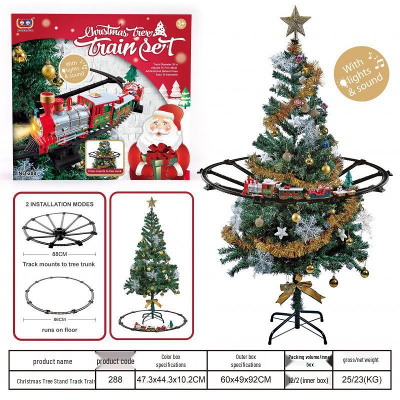 Cross-Border Christmas Electric Train Set with Lights & Music