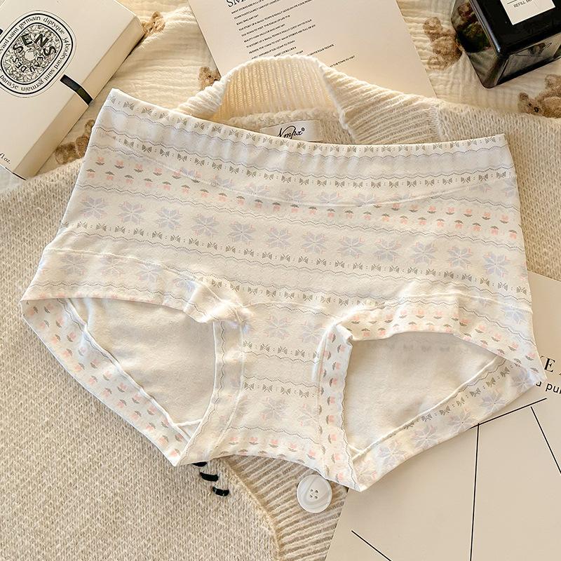 Women's Spring and Autumn New Pure Cotton 10A Antibacterial Extended Crotch Waist Flat Angle Briefs