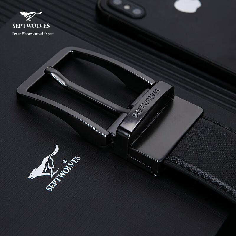 Qipilang Men s Genuine Leather Pin Buckle Business Belt 105cm