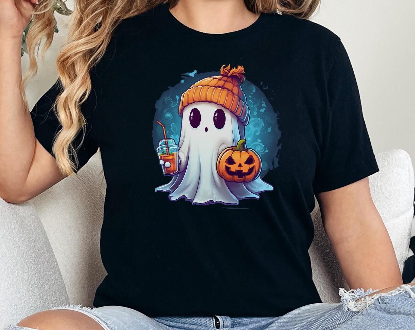 Ghost Halloween Tee, Spooky Season Shirt L