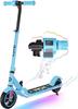RCB hopfällbar elektrisk sparkcykel för barn 6-12 år LED-skärm färgglada neonljus Justerbar hastighet och höjd, Superpresent Blå