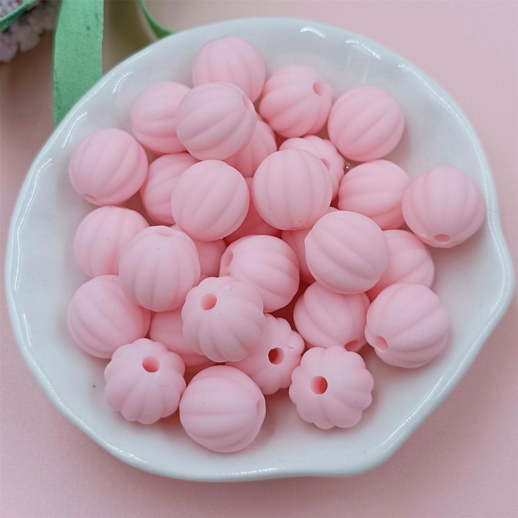 Gifts Rubber Beads Bracelets DIY Jewelry Making Pumpkin Handmade Necklace Loose Beads 30Pcs 12mm