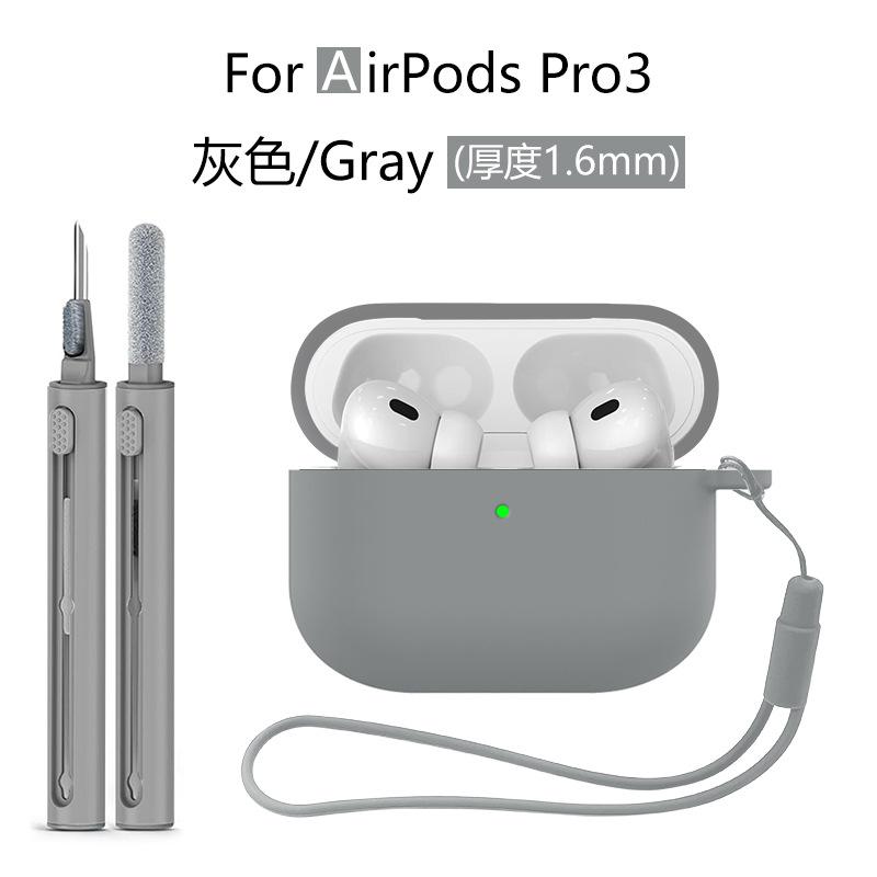 Candy Color Silicone Soft Case Protect Earphone For Airpods Pro 3 2025 Anti-lost Hand Strap+All Inclusive Cover w/ Cleaning Kit