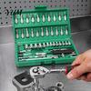 Professional Mechanic Tools Socket Wrench Set, Cr-V Steel Alloy Ratchet/Hex Multi-Bit Tool Ratchet Kit with Portable Storage Case for Home Maintenance