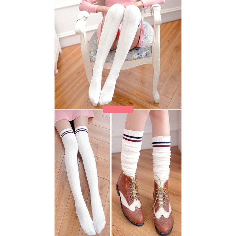Sexy Striped Stockings Female Thigh High Over The Knee Socks 2026 New Fashion Women's Cotton Warmers Long Stockings For Girls