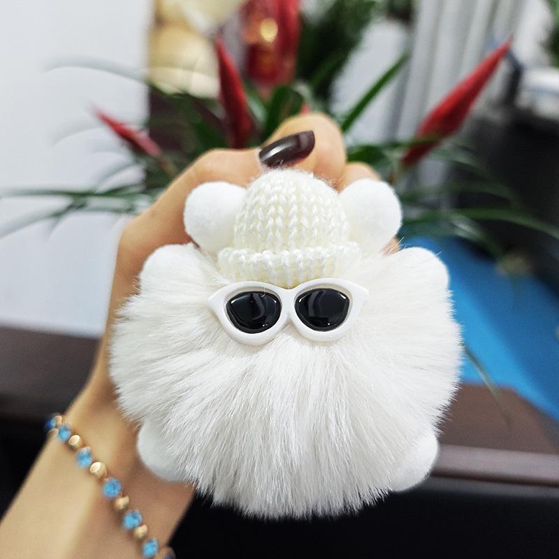 Imitation Plush Briquettes Pendant Car Key Bag Cartoon Plush Doll Pendant Trendy Cool Keychain