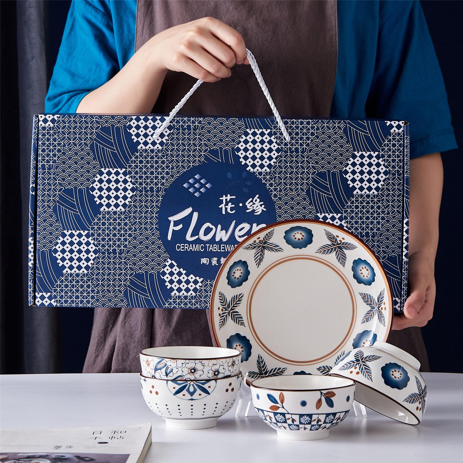 

Новогодний Дракон Новогоднее открытие Подарочная чаша Керамическая красивая чаша Палочки для еды Подарочный набор Посуда Чаша и тарелки Подарочная коробка Чаша