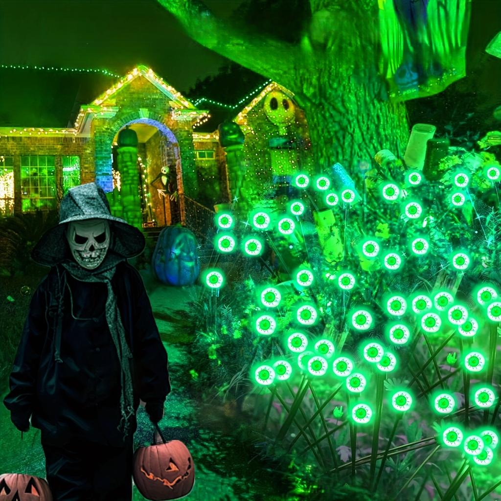 Solarbetriebene Halloween-Augapfel-Lichter zur Halloween-Dekoration, Außenaufstellung, Horror-Augäpfel für Hof, Garten und Teamdekoration