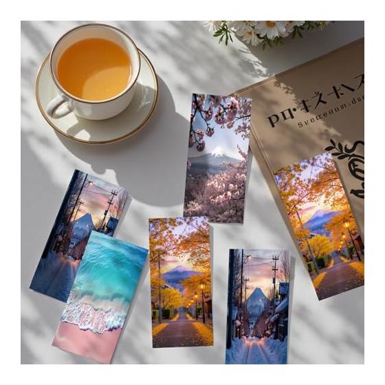 Beyond The Future Bookmark Set | Seasonal Scenery | Spring, Summer, Autumn, Winter | 8 Pieces | Lightweight, Durable, Eco-friendly Material | For