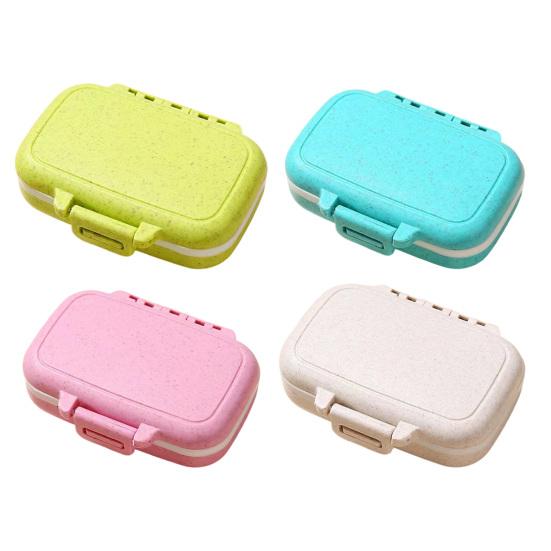 Portable Pill Organizer Three-compartment Organizer, Moisture-proof Buckle Seal Case, Moisture Proof Tablet Storage Compact Plastic Container