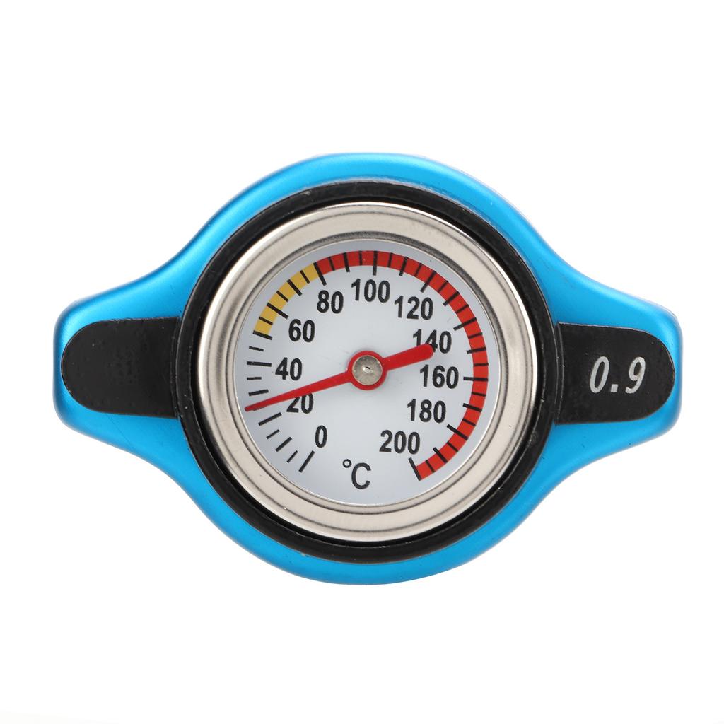 Aluminum Alloy Radiator Cap with Temperature Gauge Pressure Adjustment Leakproof Universal for Car