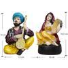 Harz Rajasthani Traditionelles Paar mit Musikinstrumenten für Heimdekoration - (Set aus 2, Mehrfarbig)