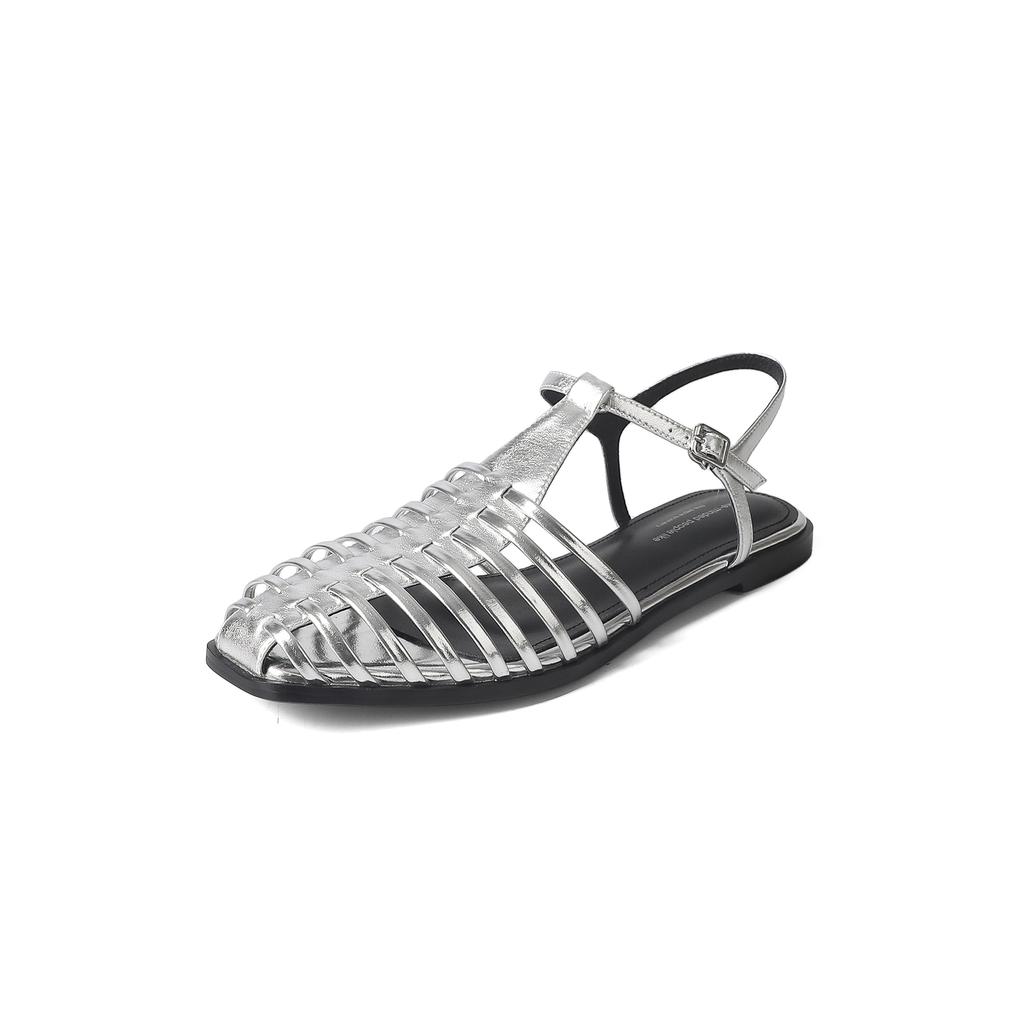 Fashion 2025 New Size 34-40 Women Flats Sandals Fashion Summer Shoes Real Leather Casual Sexy Round Toe Party Daily Dress Sandals Women