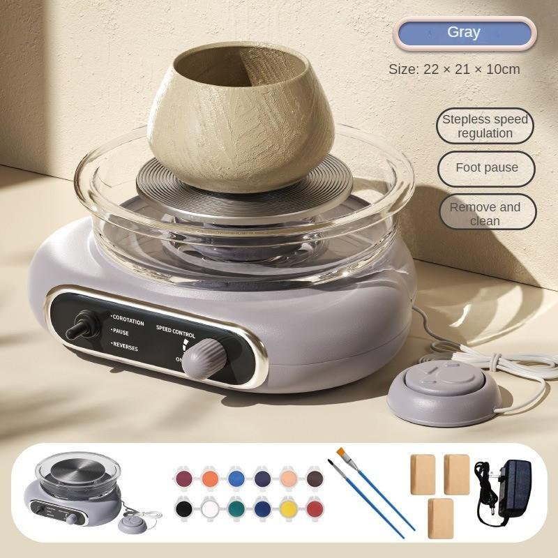 Continuously Variable Speed Professional Ceramic Machine Handmade Clay and Pottery Teaching Equipment Grey/Green Electric Pottery Machine