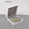 Elegant White Weicai Pattern Jewelry Box with Leather Grain Finish