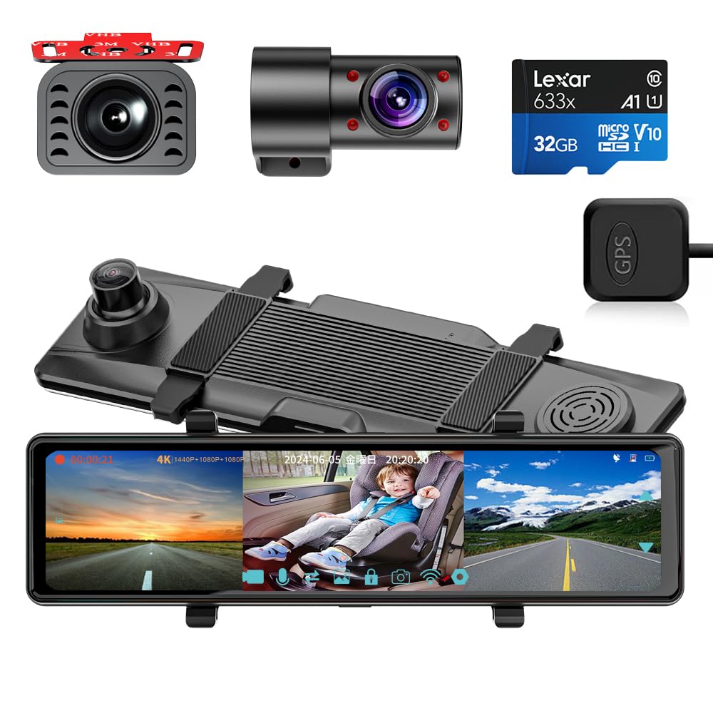 

NOAUKA Dash Одновременная запись в цифровом салоне Питание Ночь Регулируемый экран Цифровое ТВ Шум Светодиодный светофор GPS Японская инструкция 32 ГБ чёрный