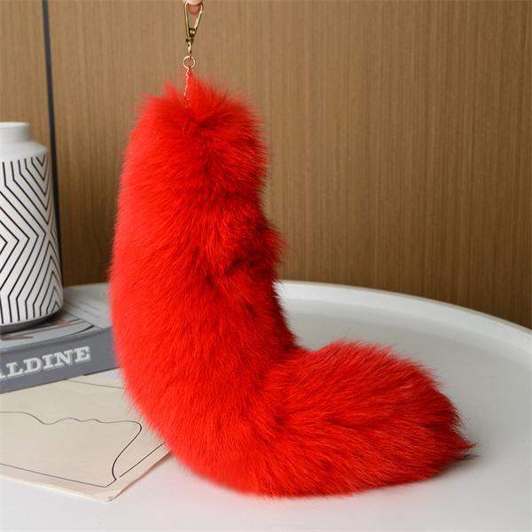 Huge Fluffy Faux Fur Fox Tail Keychain Bag Charms Therian Tail Fox Tail Keychain Fur Pendant Key Chain Plush Pendant Gift For