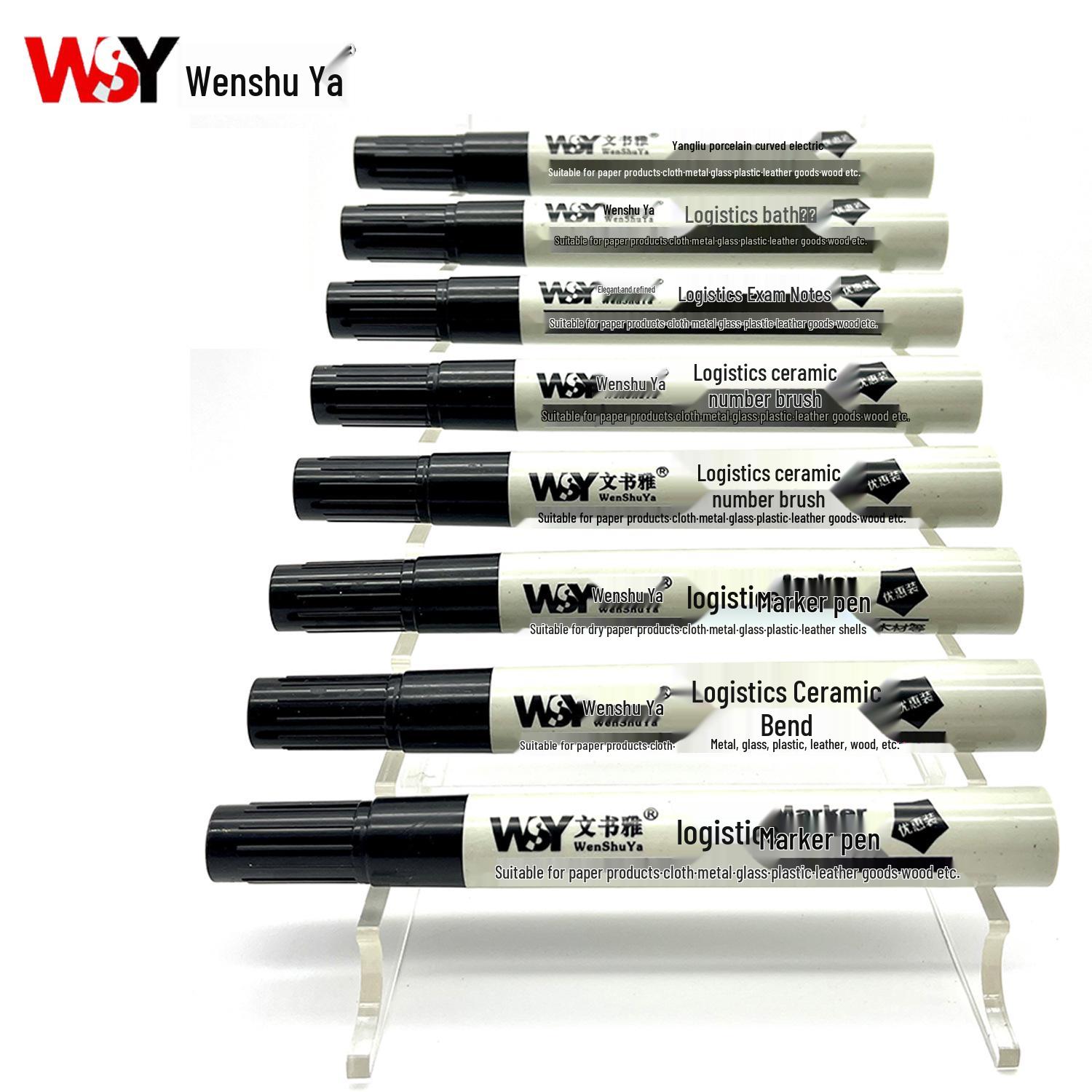 Black Oil-Based Refillable Marker Pen with Large Tip for Express Logistics
