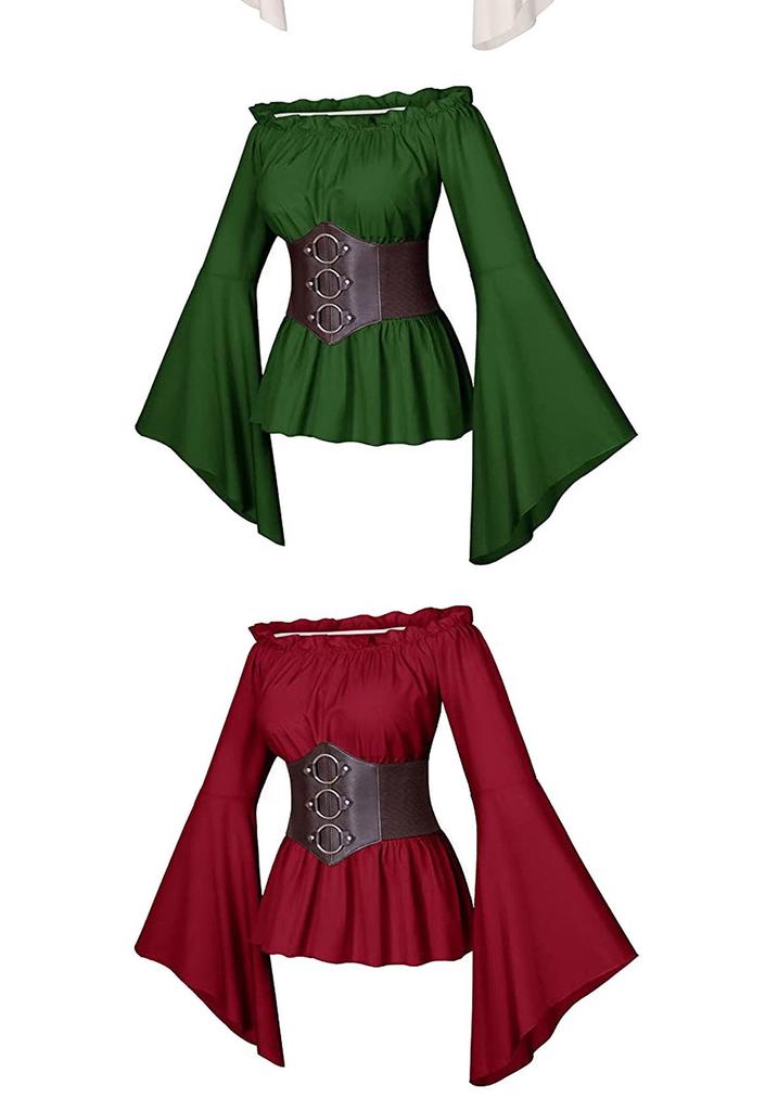 Medieval Women's Pirate Costume Shirt for Role-Playing Festivals