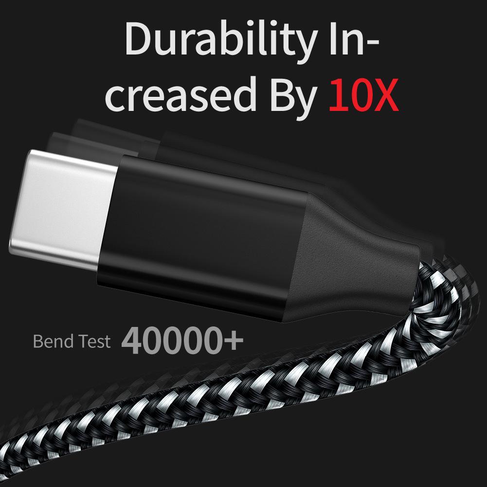 Android Phone Type-C Nylon Braided 3M Fast Charging & Data Cable