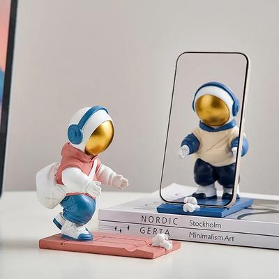 Künstlerische Astronauten-Ornamente Büro-Schreibtischdekoration Astronauten-Halter Handy-Ständer Halter Spielzeug Geschenk Schlafzimmerdekoration