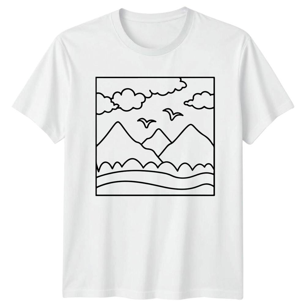 Mountain Range Landscape Unisexs TShirt Unisexs Tee Nature Graphic Top S