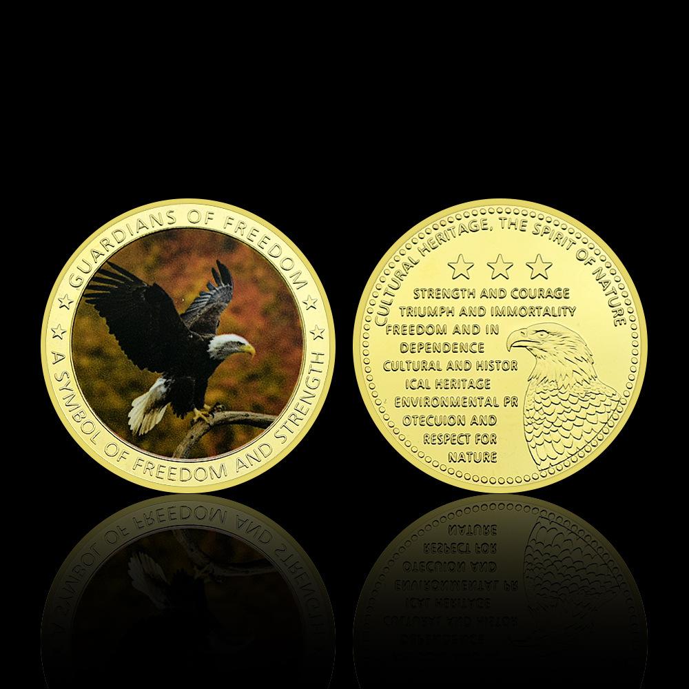 Famous auspicious bird of rare animals in the United States, bald eagle metal commemorative coin, commemorative medal