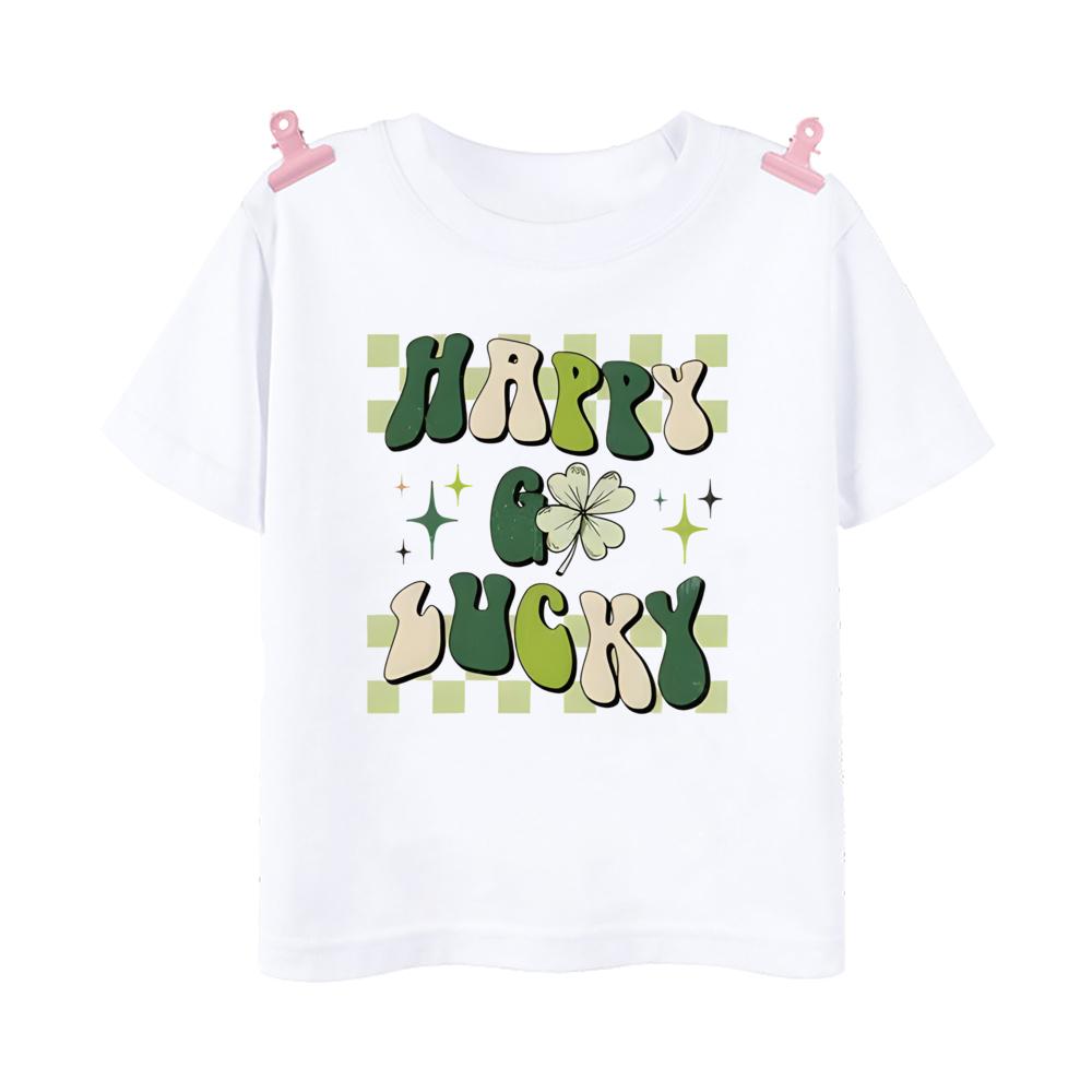 Rainbow Lucky Print Kids Shirts St Patricks Day Party Boys Girls Outfit Tshirt Holidy Child Short Sleeve Tops Toddler T Shirt