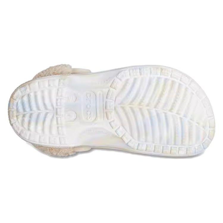 Crocs Bayou Fleece Marble Pattern EVA Clogs Women Clogs White 209241-94S